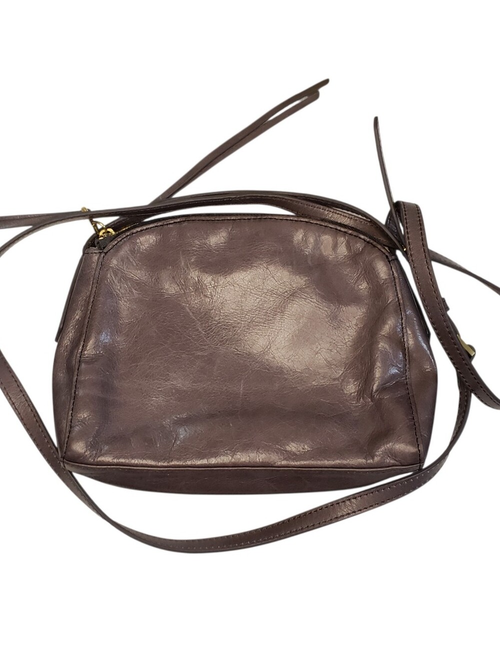 Hobo Leather Crossbody Bag in Mauve